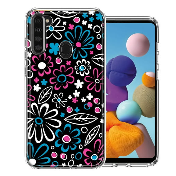 MUNDAZE For Samsung A21 Cute Daisies Design Double Layer Phone Case Cover