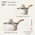 thumbnail image 2 of Carote 6-Piece Nonstick Saucepan Set with Lid, 1.5QT & 3QT Cooking Pots, Induction Compatible, White, 2 of 8
