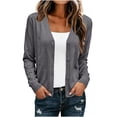 thumbnail image 3 of Lutiedan Cardigan Sweaters for Women Long Sleeve Button Down Cardigan Casual V Neck Fall Cardigan Tops,Dark Gray, 3 of 7