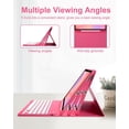 thumbnail image 4 of Magnetic Keyboard Mouse Combo Case with RGB Backlight Keypad & Pen Slot for Samsung Tab S9 11", S9 FE 10.9", S10 Lite, S10 FE 5G,Coral Red, 4 of 9