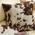 thumbnail image 3 of Weston Home 18.0" x 18.0" Brown Polyester Throw Pillow , cover closure: hidden zipper closure, edging: knife edge, set includes: two (2) throw pillows, pattern: cow hide, cover: 100-percent poly, color options: soft white, brown, cover is removable, pillow shape: square, dimensions: 18 inches wide x 18 inches long ( 2 Count), 3 of 5