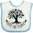 thumbnail image 3 of Inktastic Save the Planet Tree Design with Green Leaves Boys or Girls Baby Bib, 3 of 4