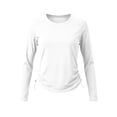 thumbnail image 4 of NominalSnugWorkout Tops for Women Long Sleeve Athletic Shirts Crewneck Side Drawstring Soft Yoga Tops, 4 of 8