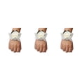 thumbnail image 2 of Bewildely Ramillete de muñeca decorativo de tela para dama de honor, flor nupcial hecha a mano y ligera, rosa N1, blanco lechoso Type1 NO1, 2 of 6