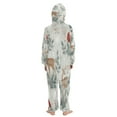 thumbnail image 3 of Soft Big Kids Onesie Pajamas Cozy Loose-Fit Jumpsuits for kids with Pockets for Christmas Lounge & Play Deer and Cardinals Pattern, 3 of 8
