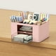 thumbnail image 4 of pstuiky Organizador de escritorio con 2 cajones multifuncional para lápices organizadores y accesorios de escritorio con 5 compartimentos cajón para oficina con material de estudio., 4 of 6