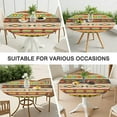 thumbnail image 7 of Ethnic Geometric Striped Pattern Round Fitted Tablecloth with Elastic Edge,Dining Table Cover Waterproof,Outdoor Round Tablecloth for Camping,Dining,Indoor and Outdoor, 7 of 7