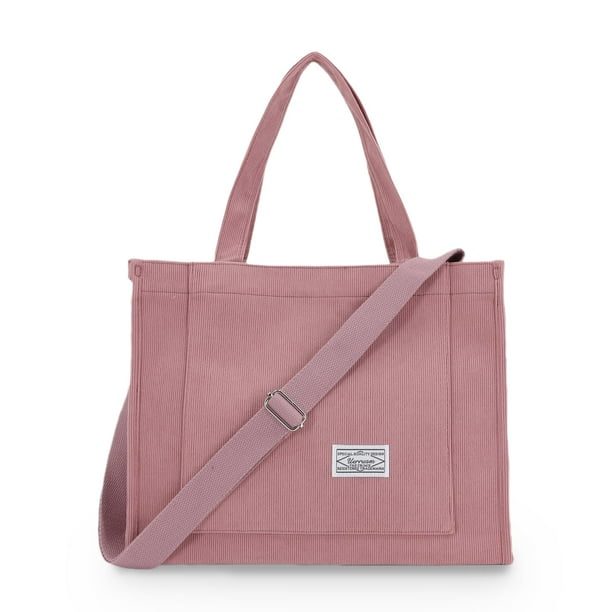 Bolso UERRUAM de pana ligero para mujer, color rosa oscuro