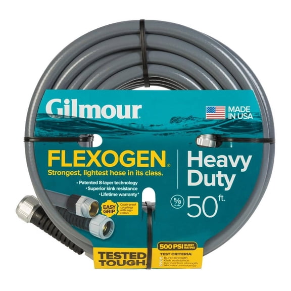 Flexogen Heavy Duty Garden Water Hose 5/8 in. Dia x 50 ft. Gray
