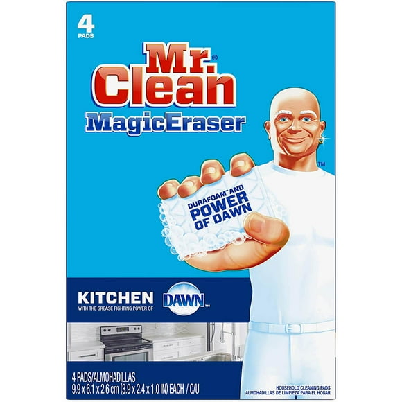 Mr. Clean Éponge Magique pour Cuisine et Vaisselle, 4 Unités