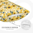 thumbnail image 3 of Sikiie Striped Sunflower Daisy Print Plush Pillow Cover, Wrinkle-proof and Stain-resistant Pillow Protector without Pillow Core, Home Decoration-16"x24", 3 of 6