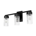 thumbnail image 4 of Hunter - Gatz 3-light Matte Black, Medium Size Vanity Light, Dimmable, Modern Style, for Bedrooms, Dining, Living Rooms - 45222, 4 of 6