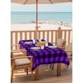 thumbnail image 6 of Outdoor Tablecloth with Umbrella Hole, Black Purple Plaid Spillproof Waterproof Outdoor Table Cover, Farmhouse Simple Buffalo Checked Patio Tablecloths for Party Picnic Camping, Rectangle 52"x70", 6 of 9