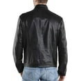 thumbnail image 3 of Men's Genuine Lambskin Leather Jacket Biker Soft Stylish Motorcycle Jacket MJF059, 3 of 4