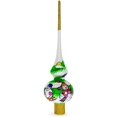 thumbnail image 1 of BestPysanky Snowmen on White Glass Christmas Tree Topper 11 Inches, 1 of 3