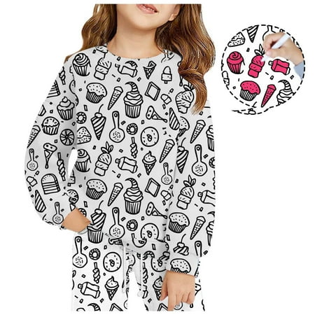 

Toddler Coloring Sweatsuit Funny Cute Cartoon Print Cotton Kids Diy Hand Painted Sweatshirt and Pants Set Kids Sweatsuit You Can Color on Kids Holiday Sweatsuit for Kids 8-9 Years
