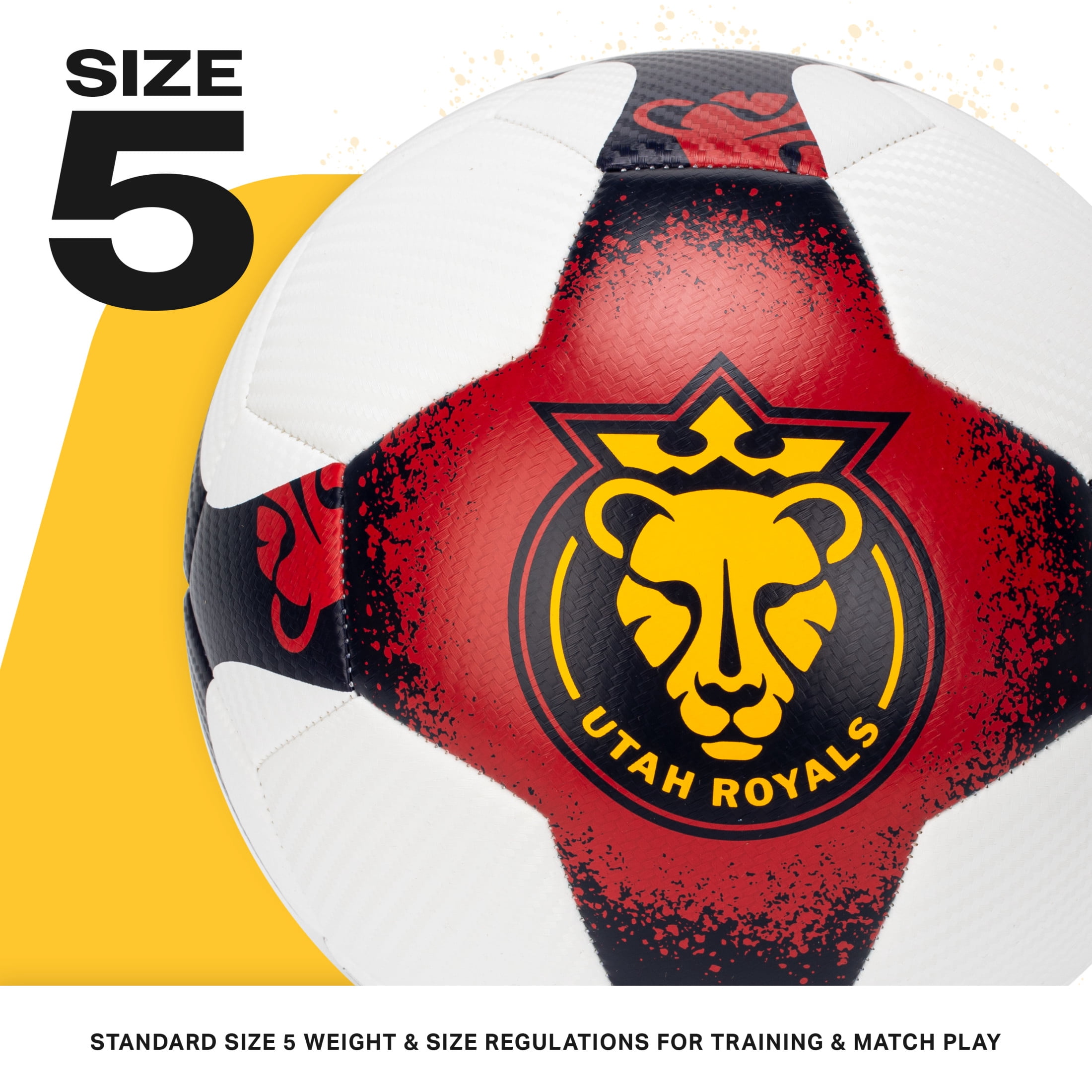 Franklin Sports NWSL Utah Royals Soccer Ball - Official Size 5 Soccer Ball - Regulation Size + Weight Soccer Ball for Kids + Adults - Boys + Girls Soccer Ball - Air Pump Included
