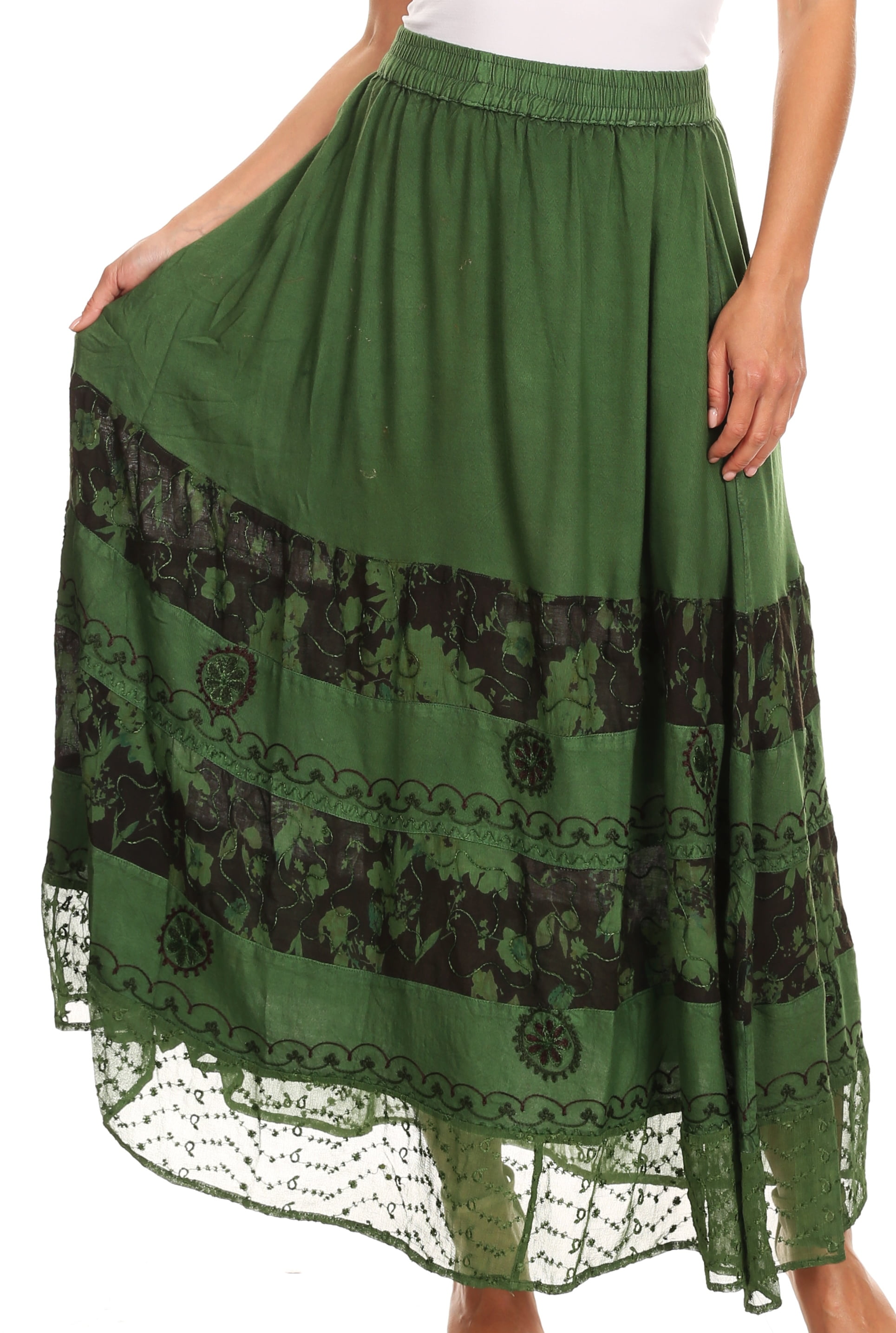 Sakkas - Sakkas Sandra Women's Casual Long Maxi Boho Gypsy Skirt