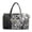 Black Polynesian Flower, variant on FKELYI Travel Duffel Bag Quilted Design Luggage Bag with Zipper Pockets Lightweight Carry On Gym Bag for Women Men Black Polynesian Flower Print Overnight Hospital Bag