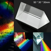 1Pc Optical Glass Triangular Prism, Crystal Rainbow Maker for Science Experiments Physics Teaching 50*30*30mm