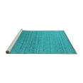 thumbnail image 2 of Ahgly Company Machine Washable Indoor Rectangle Oriental Turquoise Blue Industrial Area Rugs, 2' x 4', 2 of 4