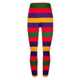 thumbnail image 5 of Visit the JURANMO Store Striped Leggings for Women Color Block High Waist Mardi Gras Tight Pants Lightweight Carnival Themed Holiday Legging Blue L, 5 of 6