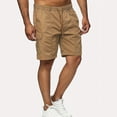 thumbnail image 2 of NOLDARES Men's Cargo Shorts Casual Cotton Multi-Pockets Elastic Waist Shorts(Khaki,XXL), 2 of 5