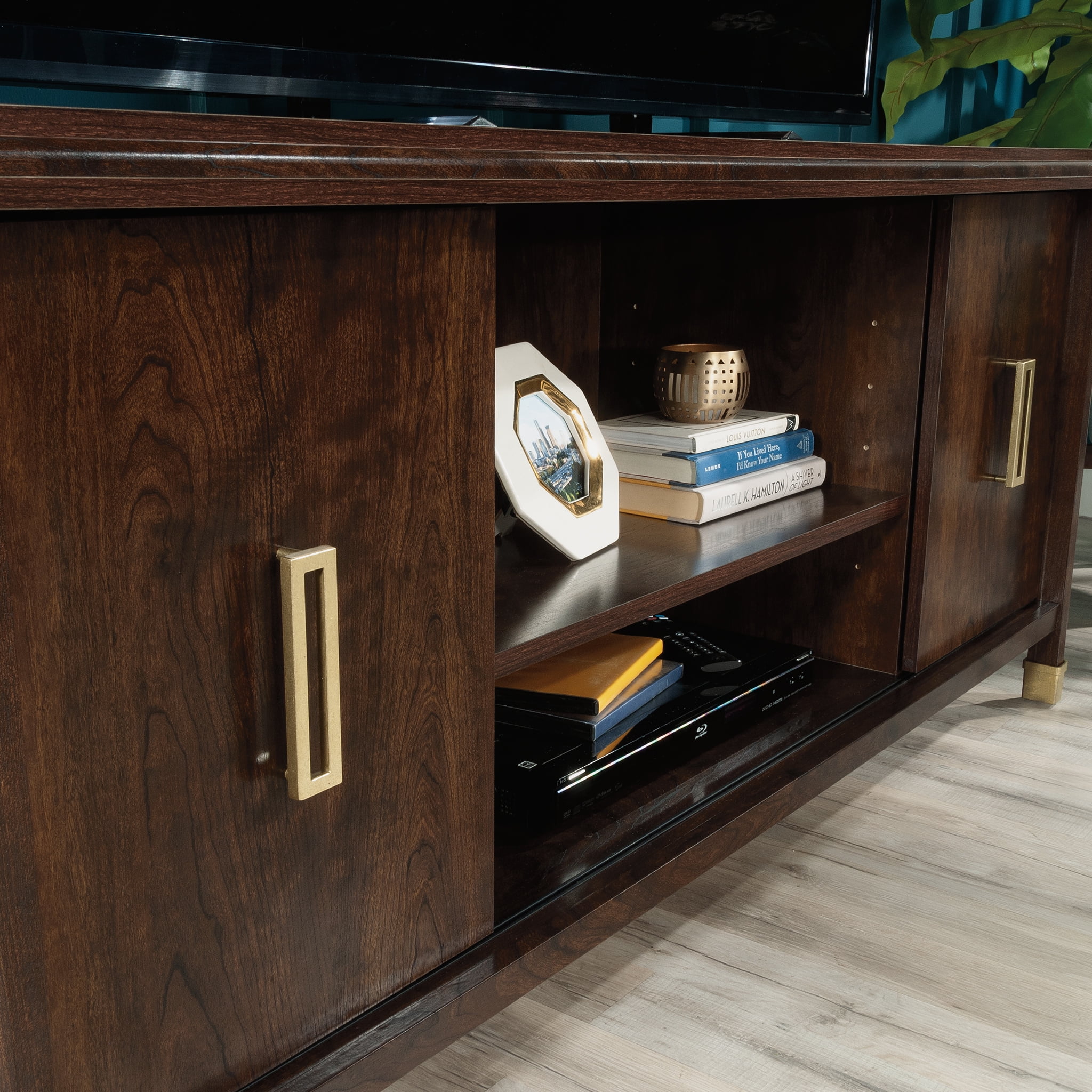 1934 Collection, by Sauder TV Stand for TV's up to 65", Deco Cherry Finish