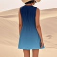 thumbnail image 5 of Ahuyic Womens Summer Casual Dress,Womens Plus Size Dress,Womens Solid Color Printing Casual Sleeveless Loose Fitting Dress With Pockets,Blue,XXXL, 5 of 5