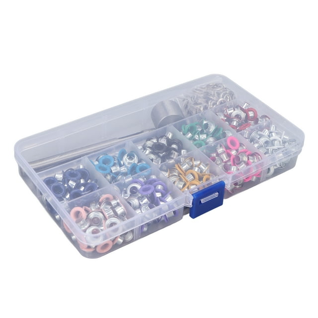 Ojal de metal, herramienta para ojales de 10 colores, kit de ojales de metal, juego de ojales de rendimiento comprobado