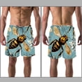 thumbnail image 3 of luoweisi Men's Beach Shorts Quick Dry Swim Trunks with Mesh Lining Bee M, 3 of 5