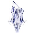 thumbnail image 5 of Gibobby Traje de baño sexy de una pieza Traje de baño de verano para mujer Bikini a rayas con un hombro descubierto(Morado,M), 5 of 5