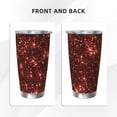 thumbnail image 3 of Daiia Red Glitter Texture Printed 20oz Insulated Coffee Cup with Straw Topper, Fully Spill Proof Travel Coffee Mug, Stainless Steel Tumbler for Work Home Outdoor Car-Straw Three-piece Set, 3 of 8