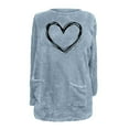 thumbnail image 2 of BRGZLK Ladies Fleece Tops Winter Fluffy Fuzzy Pullover Teddy Soft Sweatshirt Ladies Funny Novelty Printed Tops Sherpa Plush Outerwear Warm Soft Sweatshirts with Pockets, 2 of 3