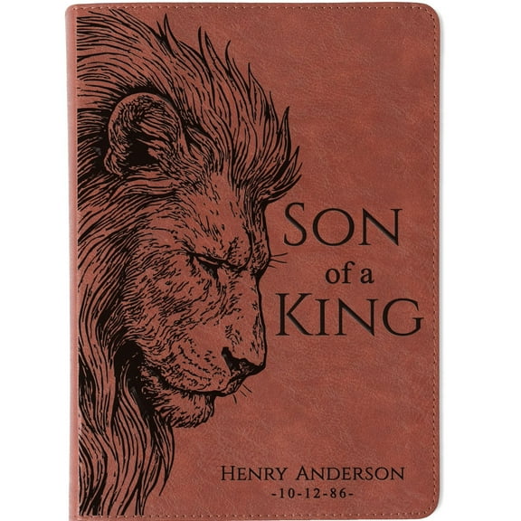 Personalized ESV Men's Study Bible, Son of a King Lion Design, Custom Engraved Name, Christian Gift, Baptism Gift, Bible Gift for Him