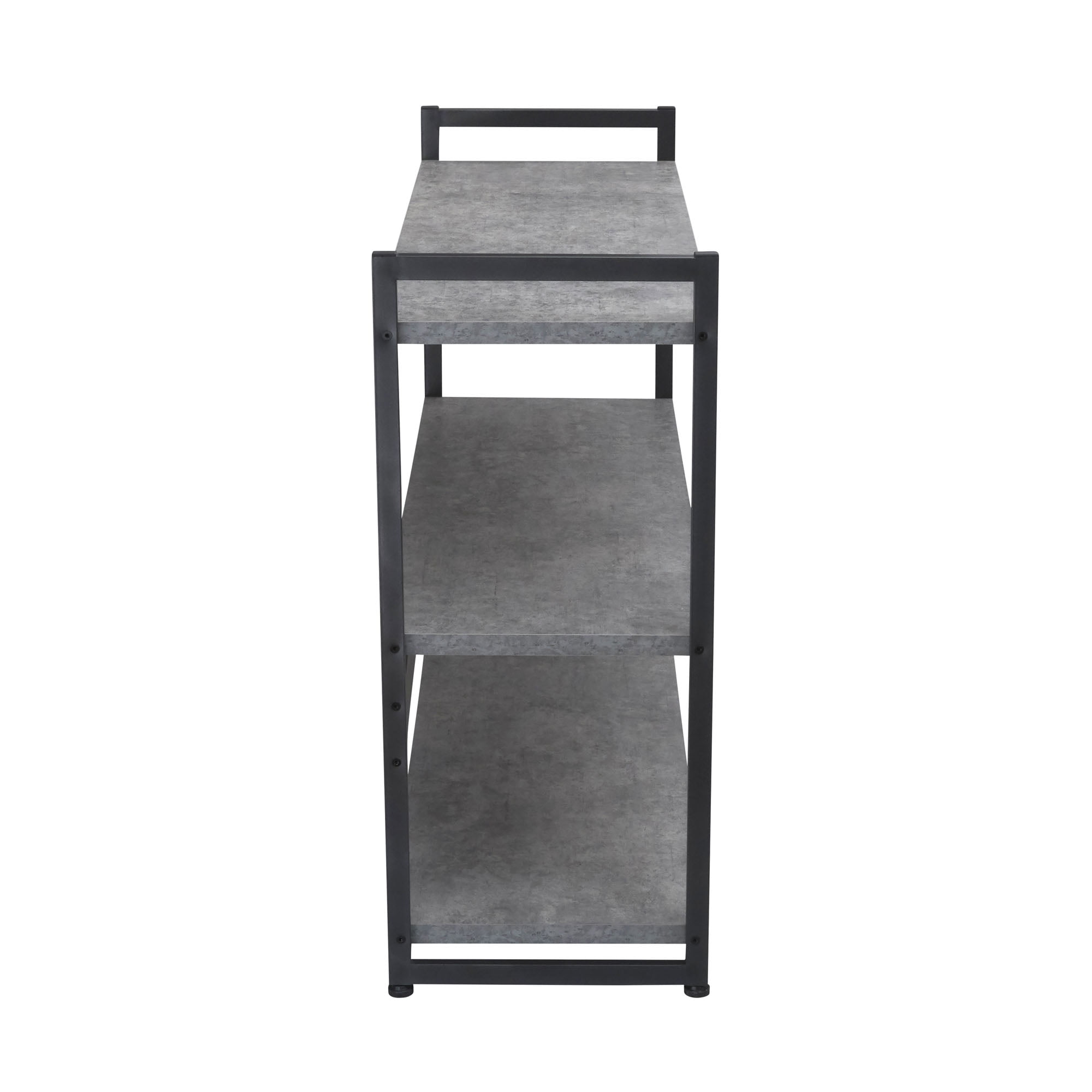 Household Essentials 3-Tier Wide Storage Shelf, Faux Gray Slate