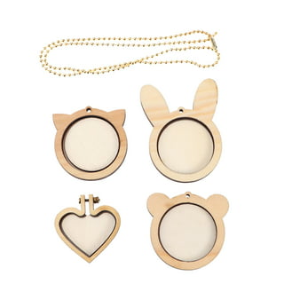 5 Pcs Cross Stitch Fixing Frame Embroidery Mini Wood Hoops DIY Wooden  Stitch for Crafting Sewing Stitching (2.5cm, 3cm, 4cm, 5cm Round Shape  Style, Gold Bead Chain) 