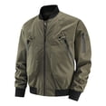 thumbnail image 2 of Maoxin Men's Jacket Men's Fashion Solid Color Zipper Pocket Long Sleeved Casual Jacket Khaki 3XL, 2 of 4