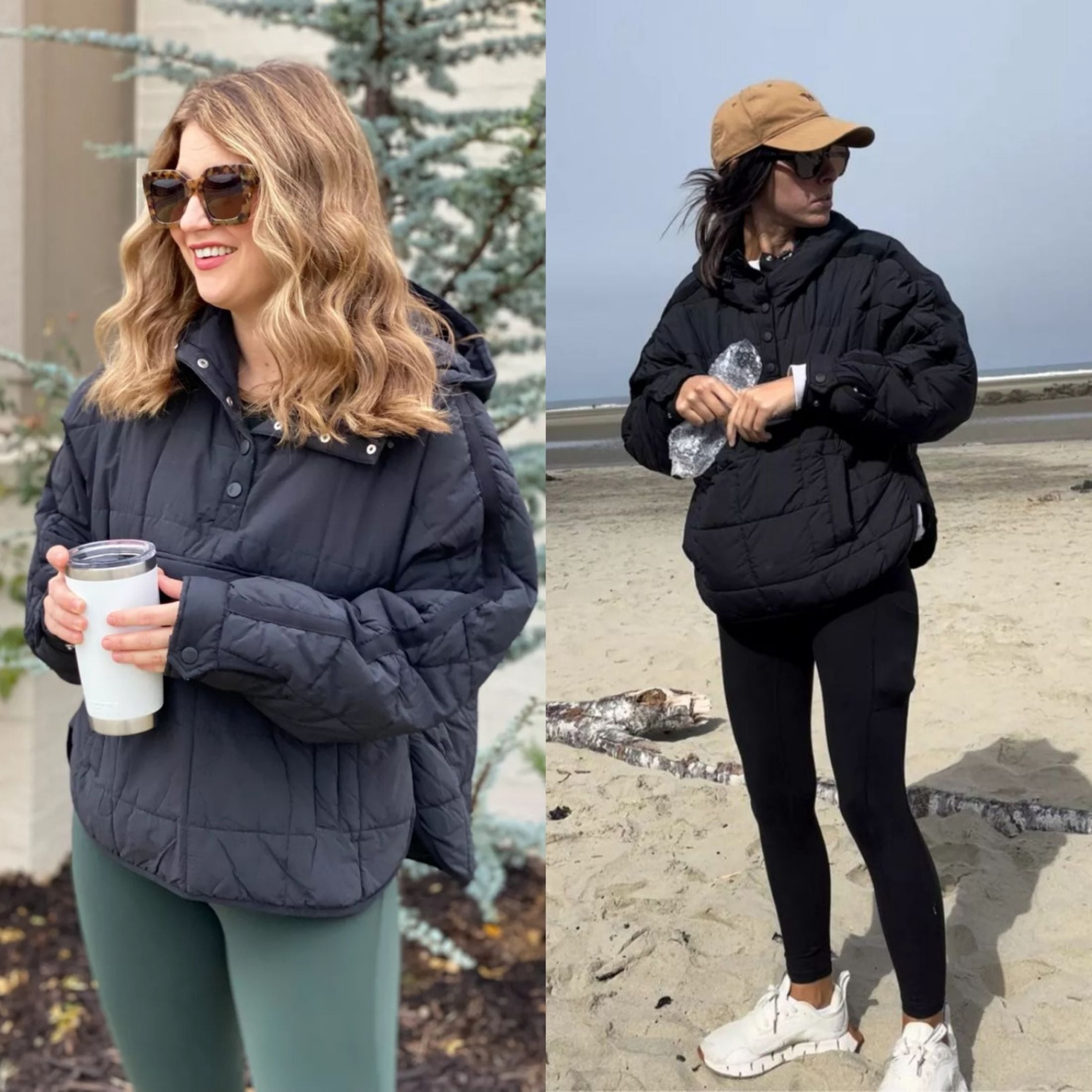 Lentta Women's Oversized Puffer Jacket Quilted Dolman Hoodies Pullover Long Sleeve Lightweight Warm Tops Coat