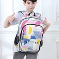 thumbnail image 6 of FORMRS Unisex School Backpack 17" Student Travel Bag with Laptop Compartment, Retro Simple Shapes, 6 of 7