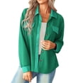 thumbnail image 3 of Vedolay Women's Cropped Cardigan Casual Work 3/4 Sleeve Light Jacket Green,M, 3 of 5