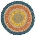 thumbnail image 2 of SAFAVIEH Natural Fiber Tanja Braided Jute Area Rug, Blue/Multi, 7' x 7' Round, 2 of 6