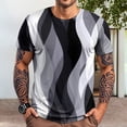 thumbnail image 4 of adaychics Crew Neck T Shirts for Men Marble Print Fashion Summer T Shirts Crew Neck Clothes for Travel Dating Commuting, 4 of 5