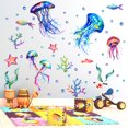 thumbnail image 4 of Papel pintado ZHAOCHENG medusas marinas mural decoración pared artística DIY desmontable, 4 of 4