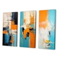 thumbnail image 3 of Designart "Deconstructed Colorfields Minimalist Abstract I" Abstract Painting Wall Art Set Of 3 - Modern Blue Gallery Set For Office Decor, 3 of 6