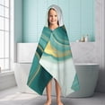 thumbnail image 6 of Blue and Gold Marble Flow Veins Pattern Hooded Bath Towel，60"x35" for Ages 3 To 12 Kids, Quick Dry Lightweight Soft Microfiber Hood Beach Towel Cover Up for Kids, 6 of 7
