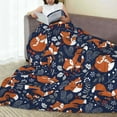 thumbnail image 6 of Pofeuu Cute Foxes Print Ultra-Soft Micro Fleece Blanket,for Bed Or Sofa,All Season Throw Blankets Flannel Blanket-50"x40", 6 of 7