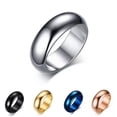 thumbnail image 5 of 7mm Simple Smooth Polished Band Men's 316L Stainless Steel Wedding Ring Sz 6-13, 5 of 7