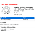 thumbnail image 2 of Spark Plug Wire Set - Compatible with 1992 - 1995 Toyota Pickup 3.0L V6 GAS 1993 1994, 2 of 2