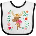thumbnail image 3 of Inktastic Woodland Moose Spring Flowers Girls Baby Bib, 3 of 4